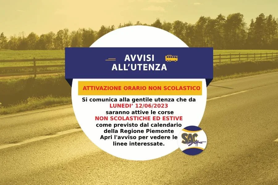 ATTIVAZIONE ORARIO NON SCOLASTICO