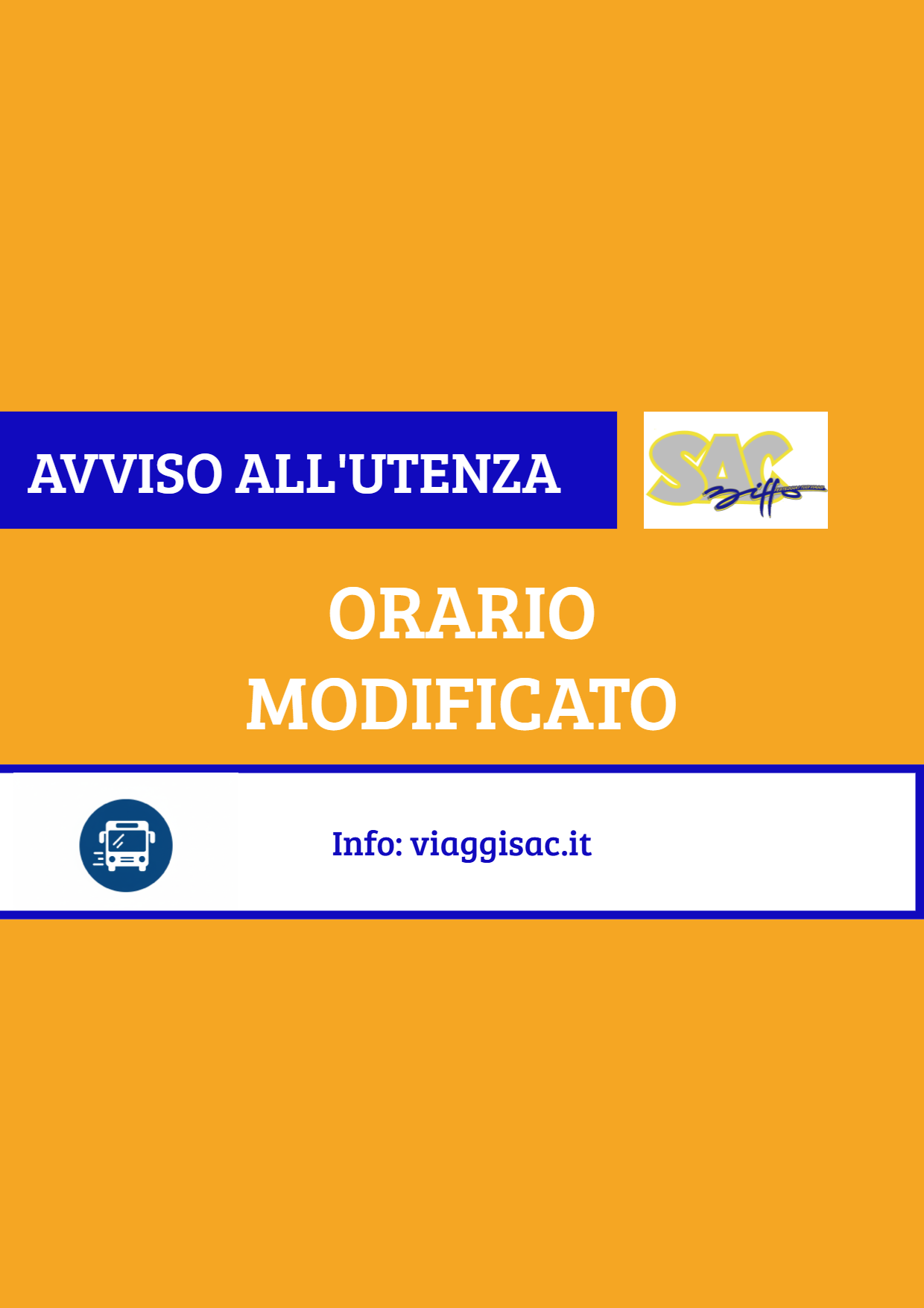 VARIAZIONE ORARIO PARTENZA LINEA 208