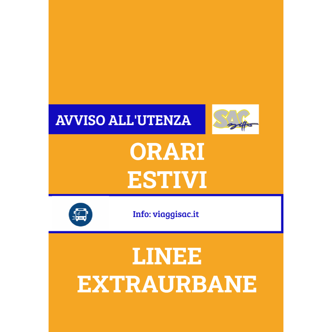ORARI LINEE EXTRAURBANE PER IL MESE DI AGOSTO