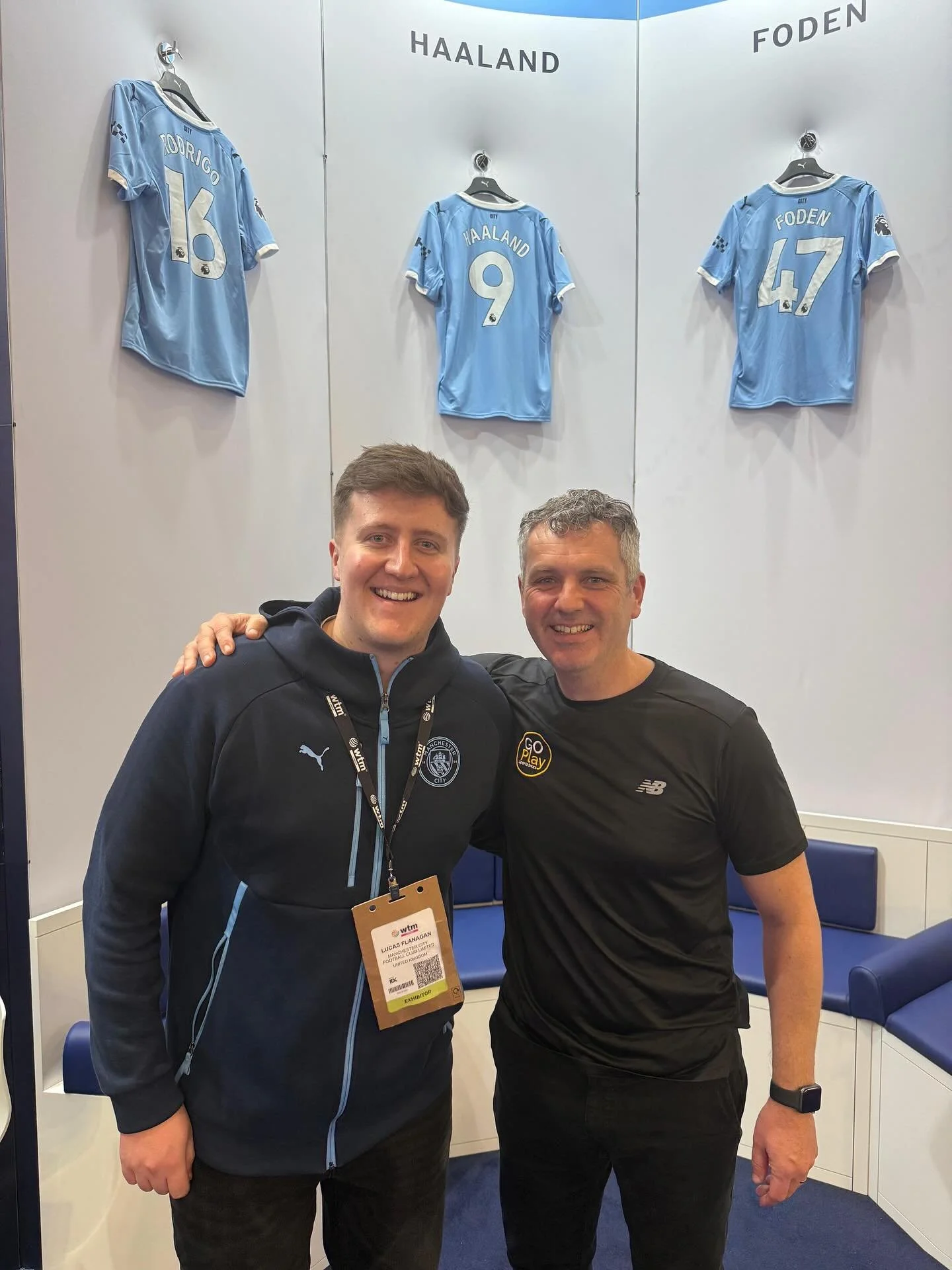 Our man @mattpbriggs at @wtmlondon at the Manchester City stand ⚽️🩵