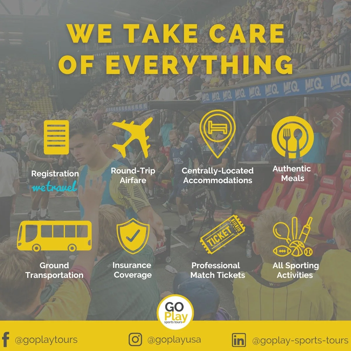 Travel. Compete. Discover...
with GoPlay ⚽⛳🏀🏐🥍🏑🏉