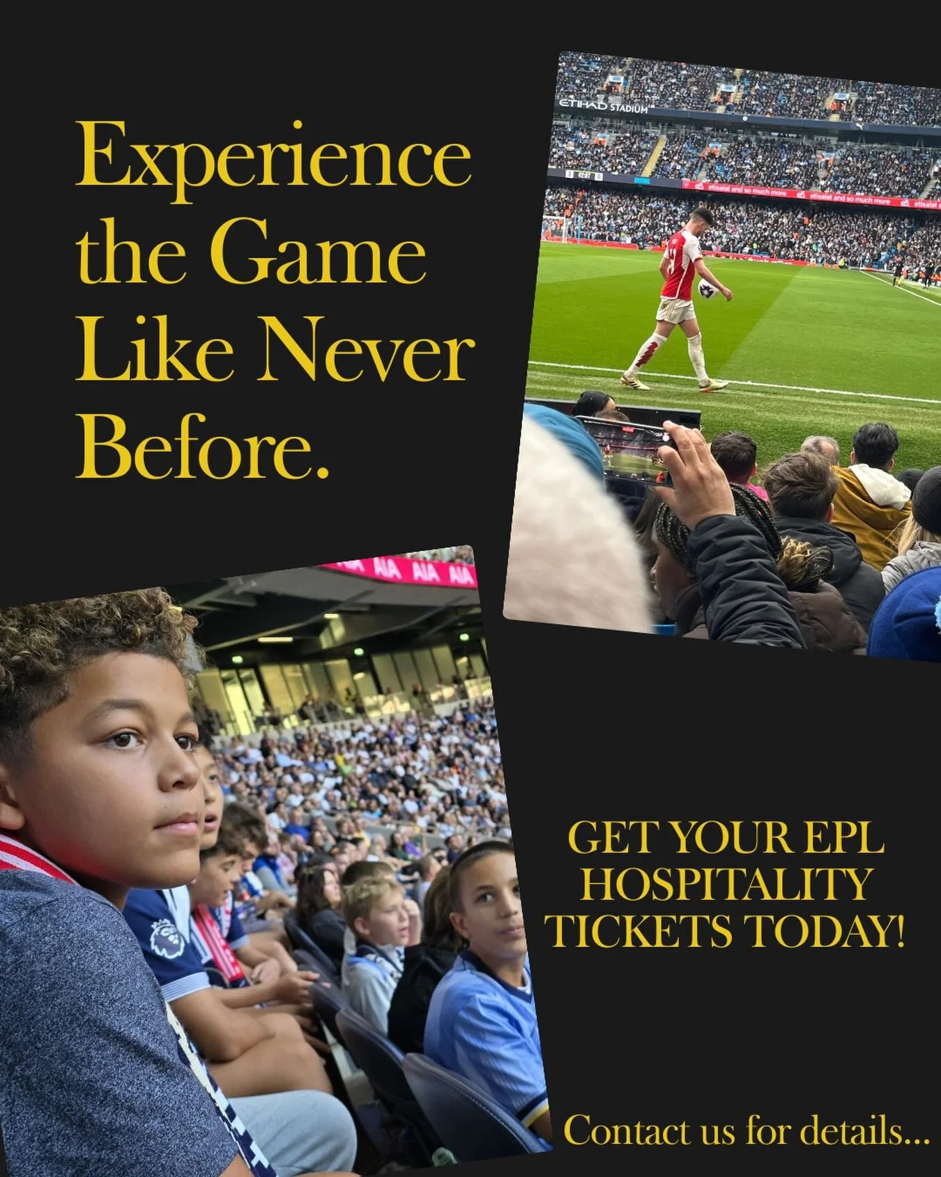 Looking for #EPL hospitality tickets for 2026? 

Bucket-List Game✅
Birthday Gift✅
Client Entertainment✅
Reward for Staff✅
Weekend Break✅

Contact us for match by match details&hellip;
#epl #premierleague #hospitality #epltickets