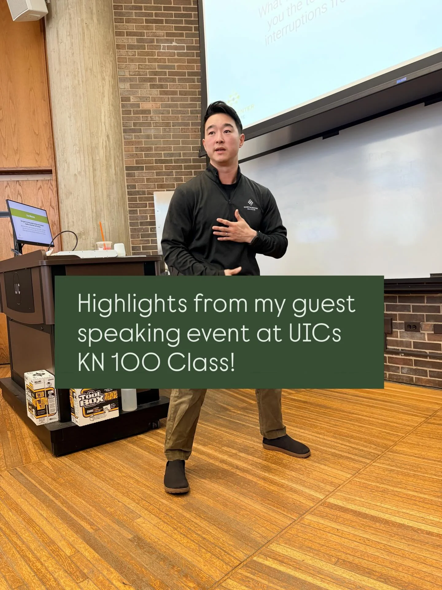 It&rsquo;s always a pleasure to come back to @uicahs and provide real world insights about what kinesiology degree can lead to down the road!
🌿
And if you&rsquo;re curious about what we can do for you if you have an injury or area of your body that 