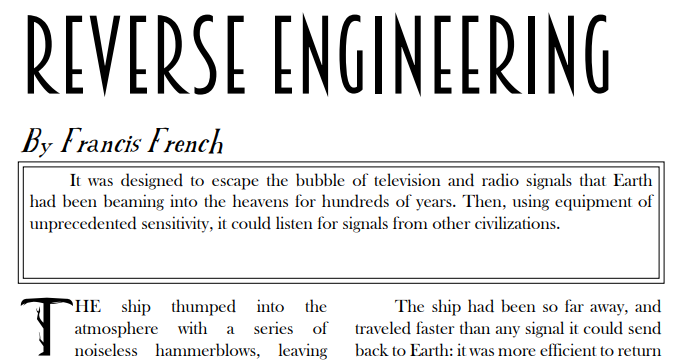 My First Piece Of Fiction