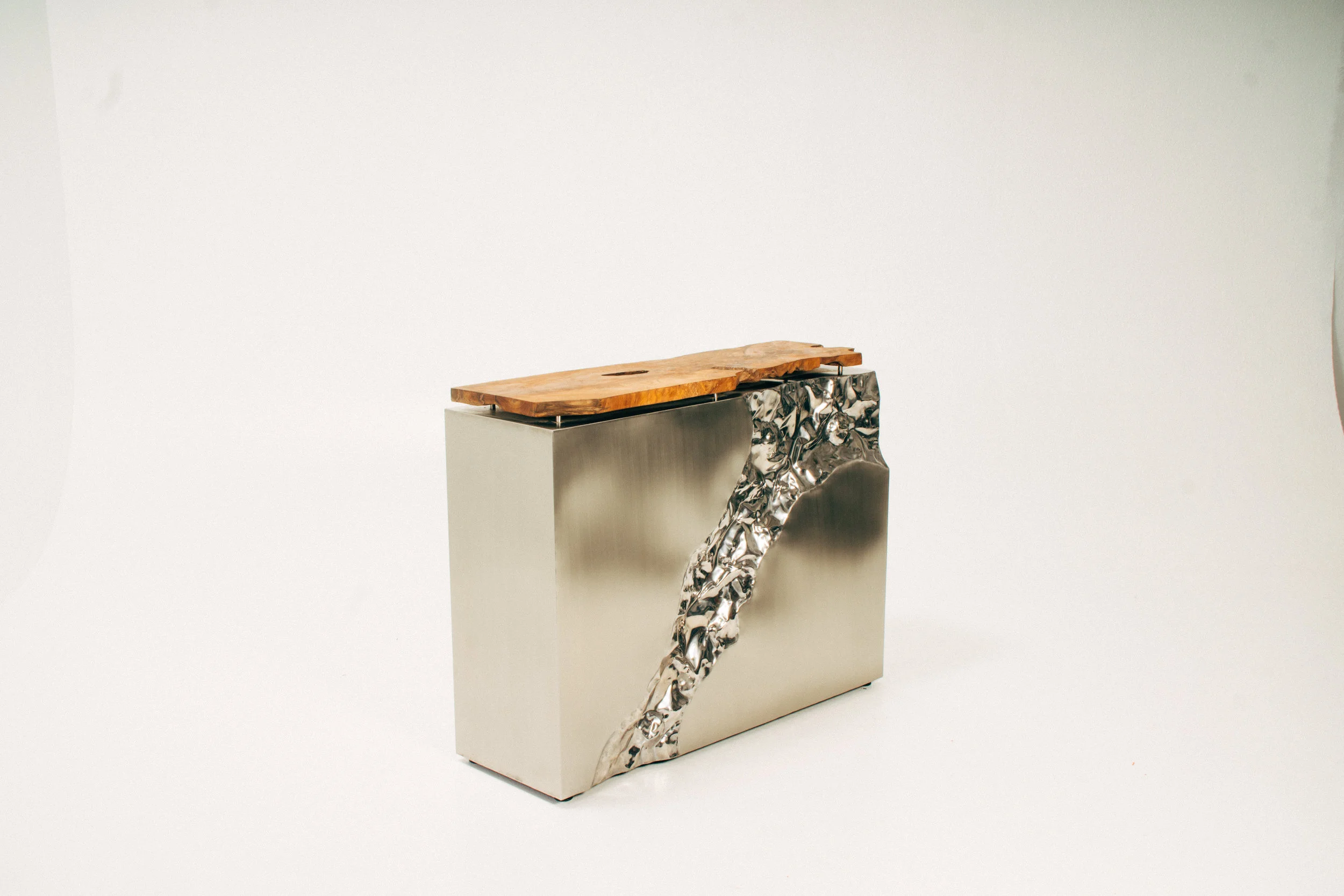 Teak Wood and Chrome Tables