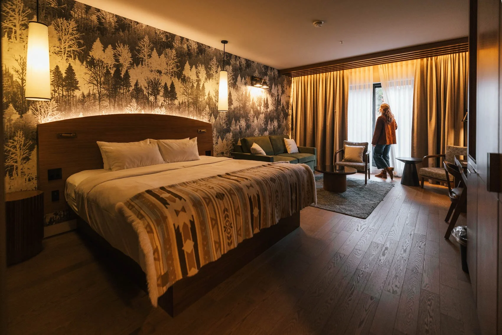 Itinéraire road trip Québec Automne Wendake hôtel musée premières nations chambre intérieur