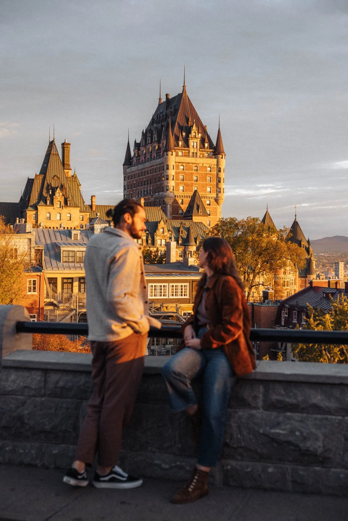 Itinéraire road trip ville Québec Automne vue belvédère terrasse château Frontenac