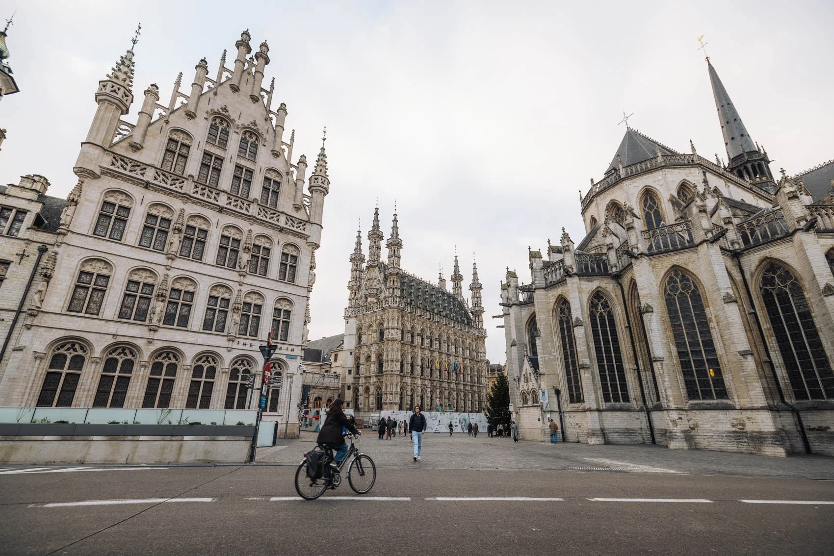 Louvain Leuven Belgique oude markt hôtel de ville vélo église saint pierre
