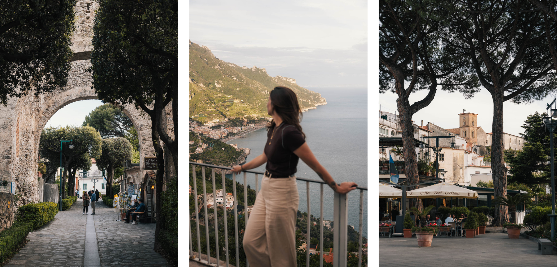 Côte Amalfitaine village Ravello jardins point de vue mer place