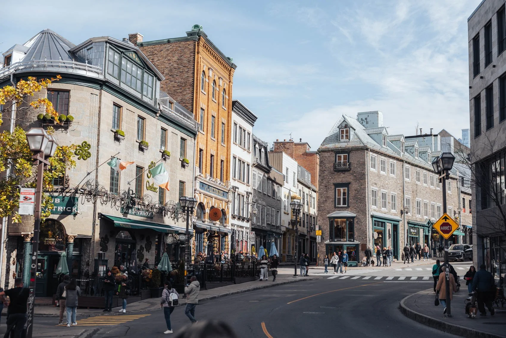 Itinéraire road trip ville Québec Automne ville haute rue saint jean cote de la fabrique