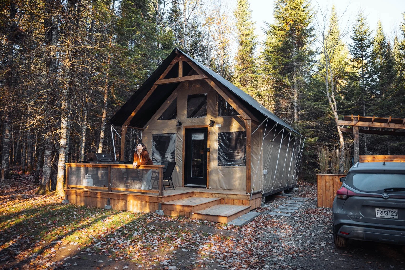 Itinéraire road trip Québec Automne Parc Lanaudière Mauricie domaine boisées rivière noire cabane tente