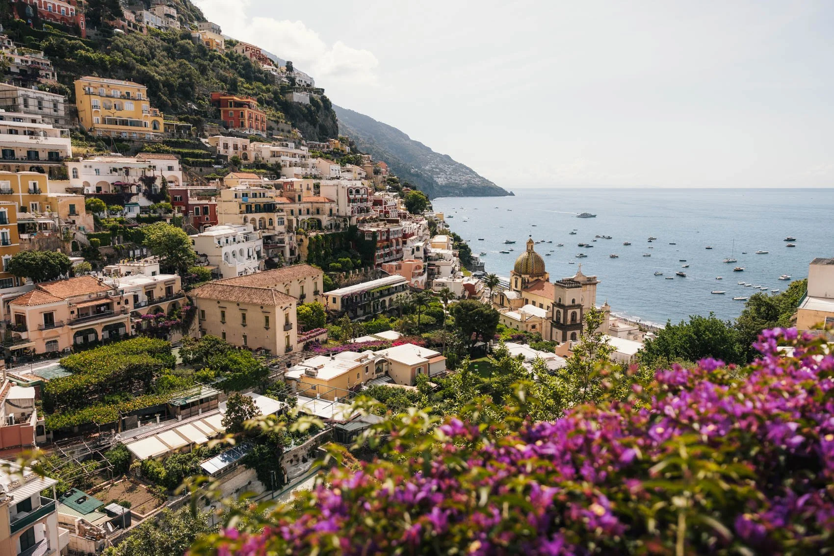 Côte Amalfitaine Vespa point de vue Positano village fornillo église plage