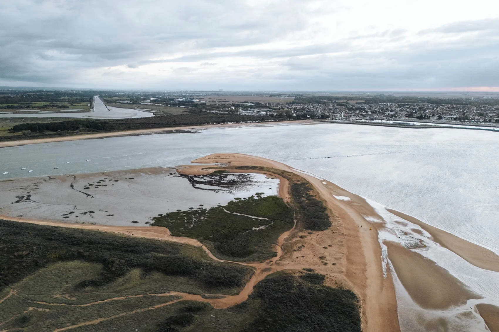 Week end Normandie Pays Auge dunes Merville Franceville estuaire orne vue drone panorama