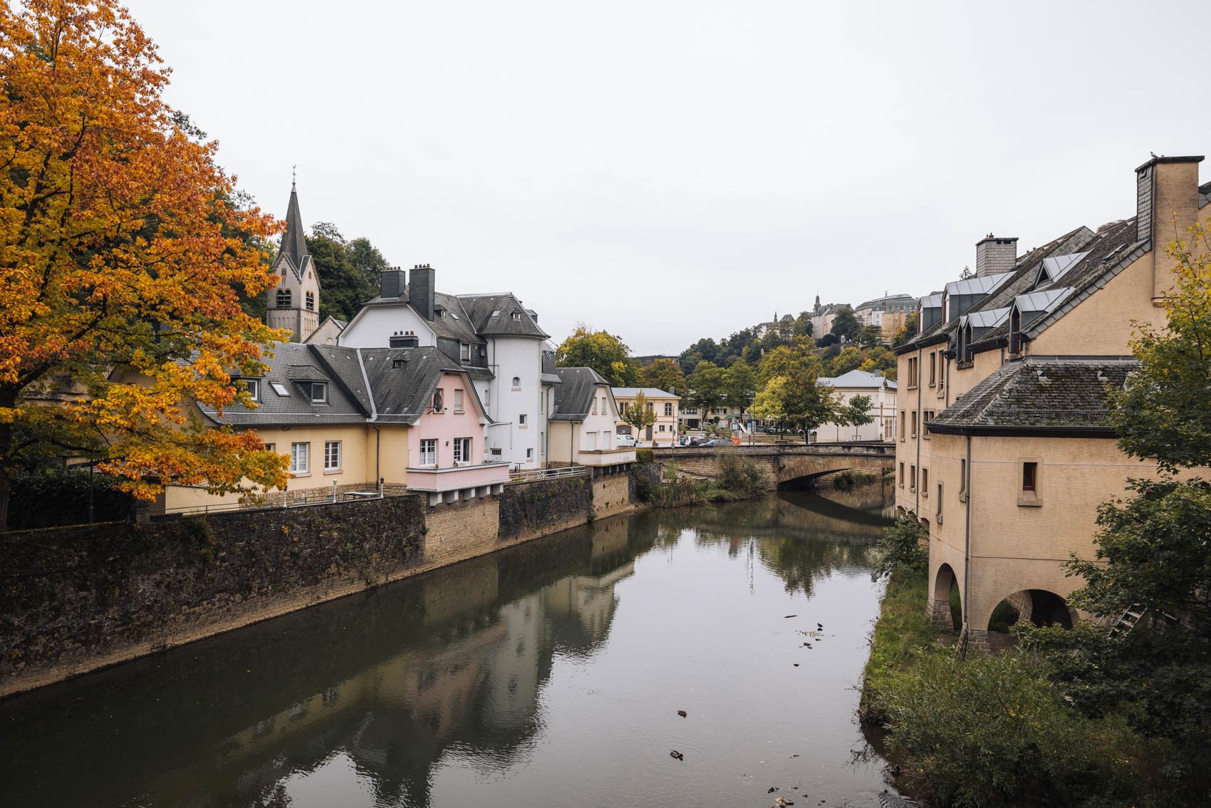 visiter Luxembourg ville basse Pfaffenthal ascenseur automne remparts