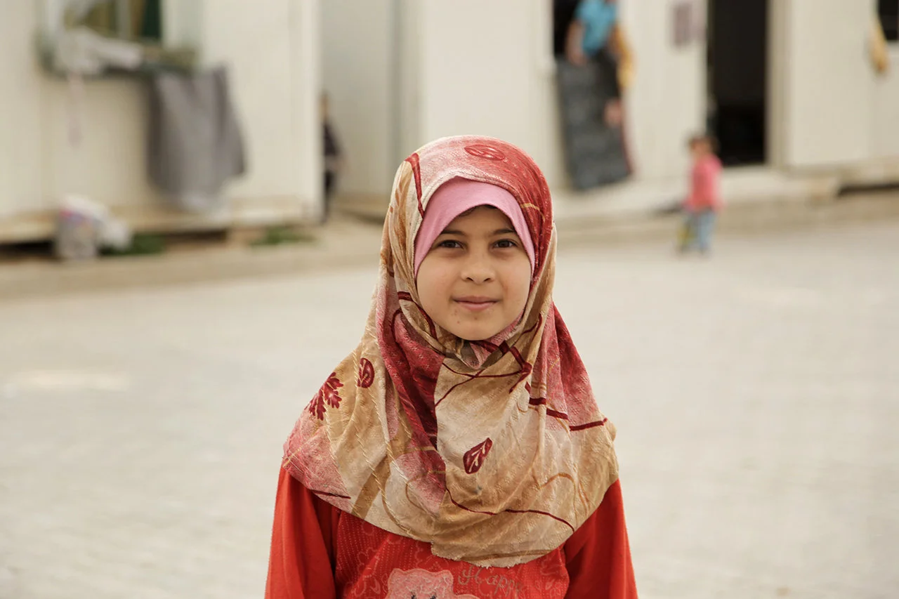 Young girl in the Syrian refugee camp
