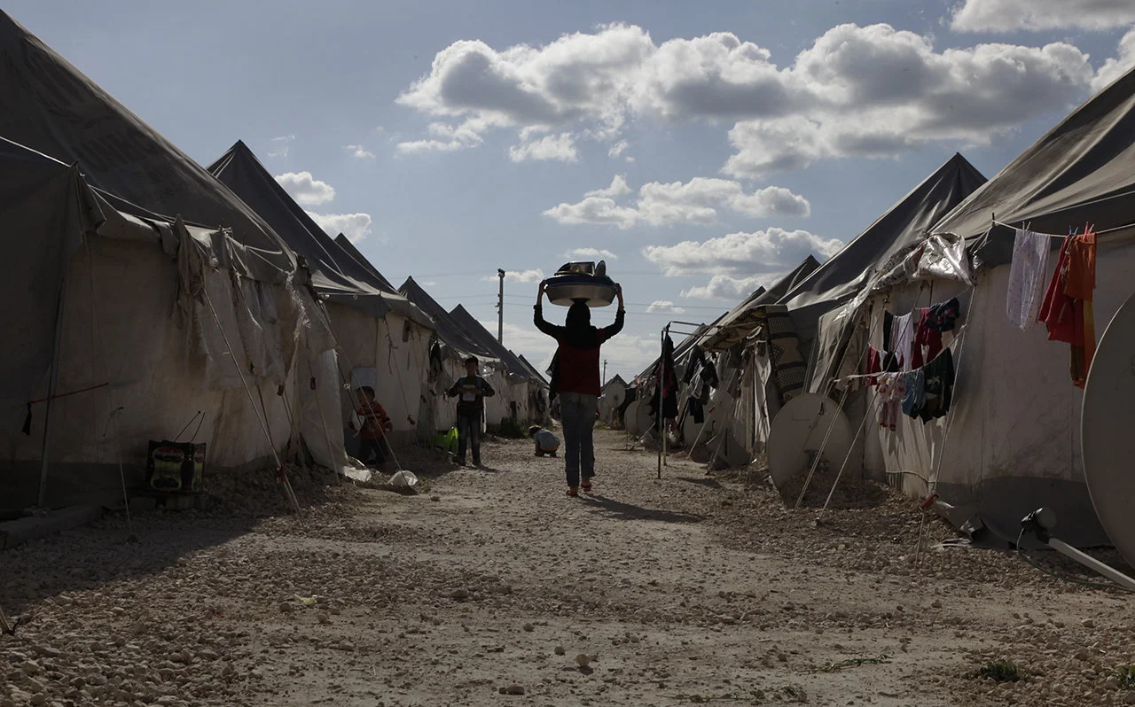 Syrian refugee camp on the Turkish border