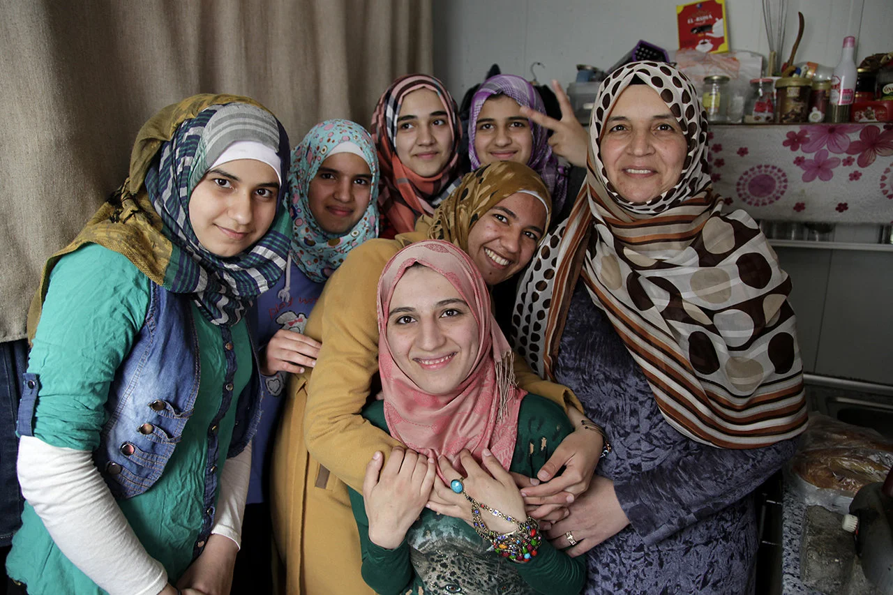 Family in the Syrian refugee camp
