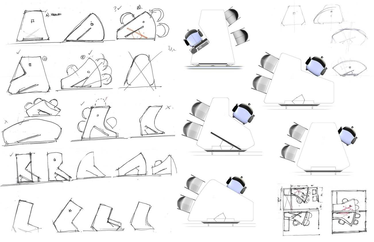 Exploration of ergonomic work surface forms with monitor sharing.