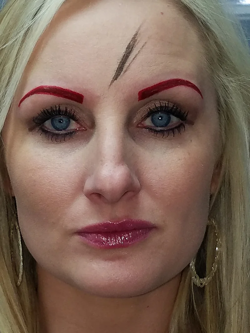 At her touchup she would like them thicker and darker.
