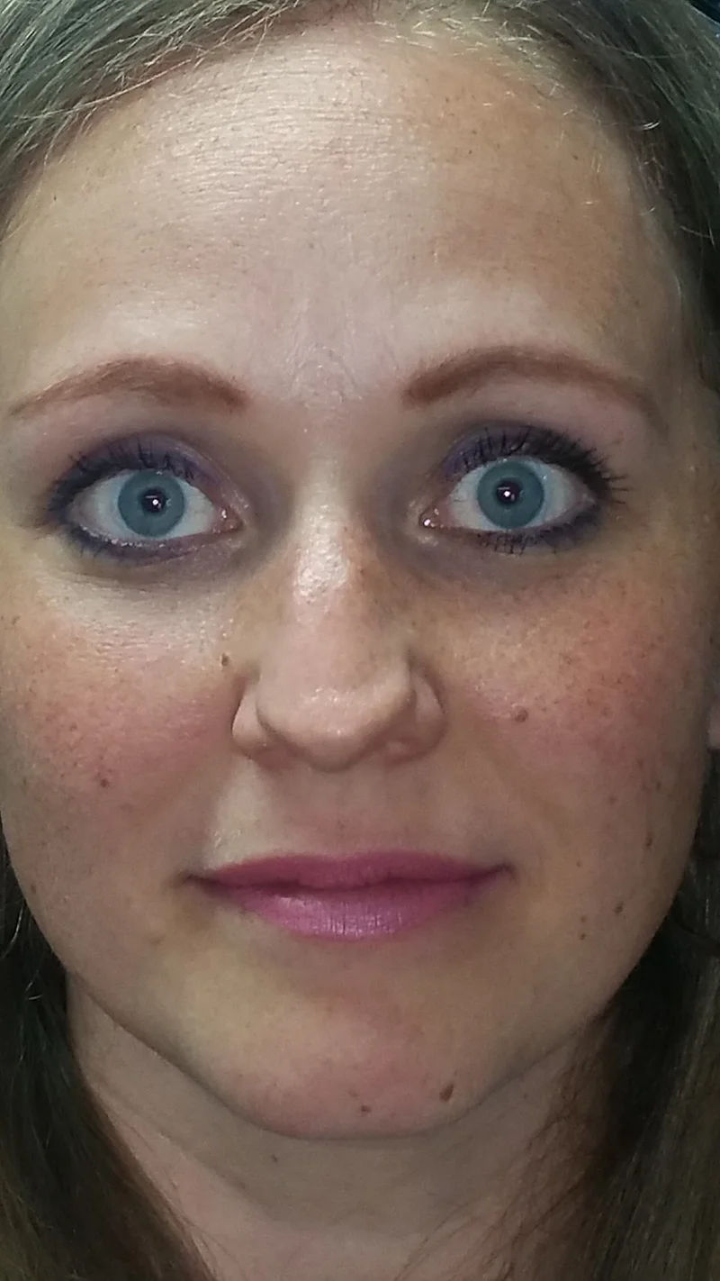 This is a new client that came to me for eyebrows. This picture is how she drew her brows on.