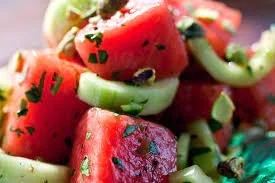 Summertime Watermelon Cucumber Feta Salad