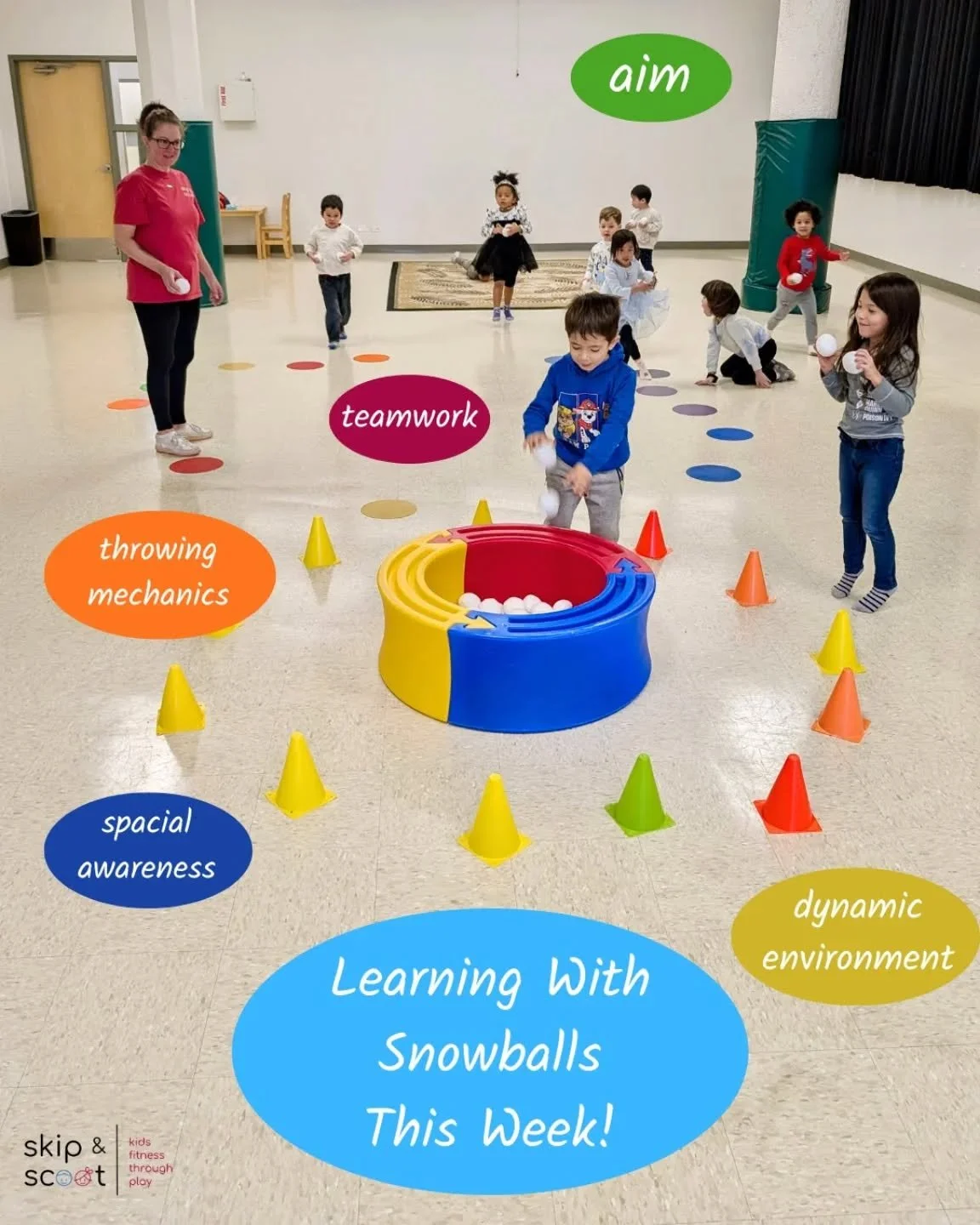 We have lots of fun tricks up our sleeves at @skipandscoot, but possibly the best one is HAVING KIDS LEARN WHILE THEY THINK THEY'RE JUST PLAYING! ✨🪄🧝🏼&zwj;♀️ Bibbity bobbity, brain boost! 🧠👏🏻

We pulled out the snowballs for the first time this