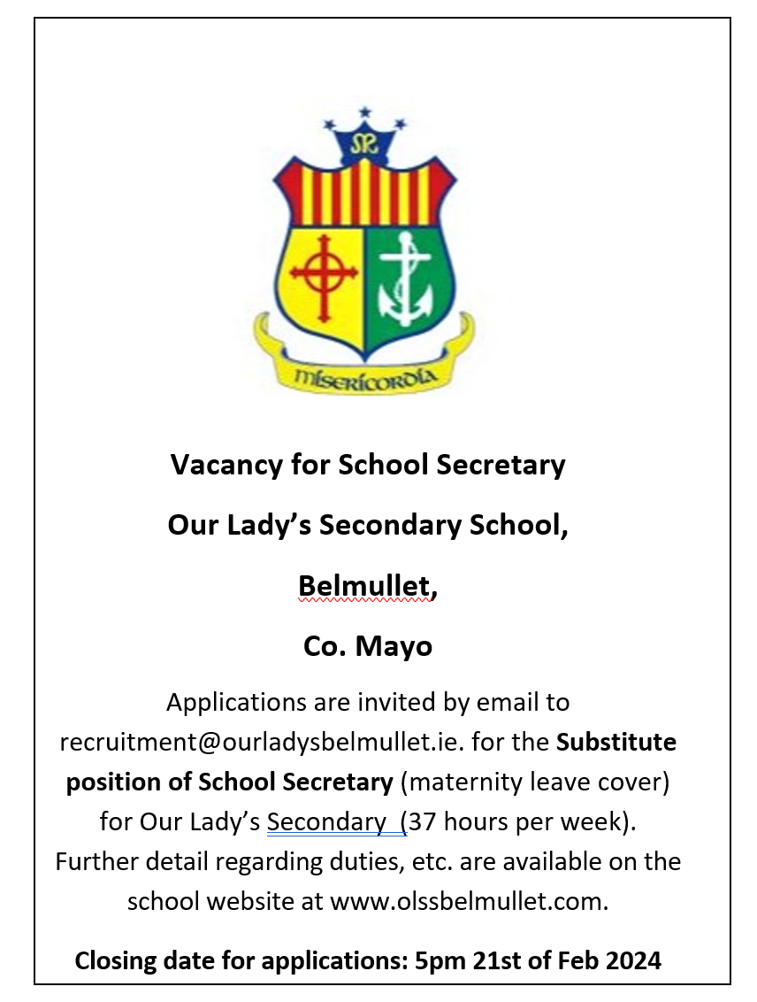 Job Vacancy for Substitute School Secretary 