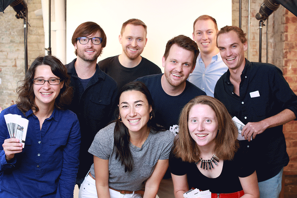 FRONT (from left to right): Christine (Operations), Kameryn (Lead Account Manager), Katya (Operations) MIDDLE: Pete (Software Engineer), David (Co-founder), Max (Operations) BACK: John (Co-founder), Stuart (Software Engineer)