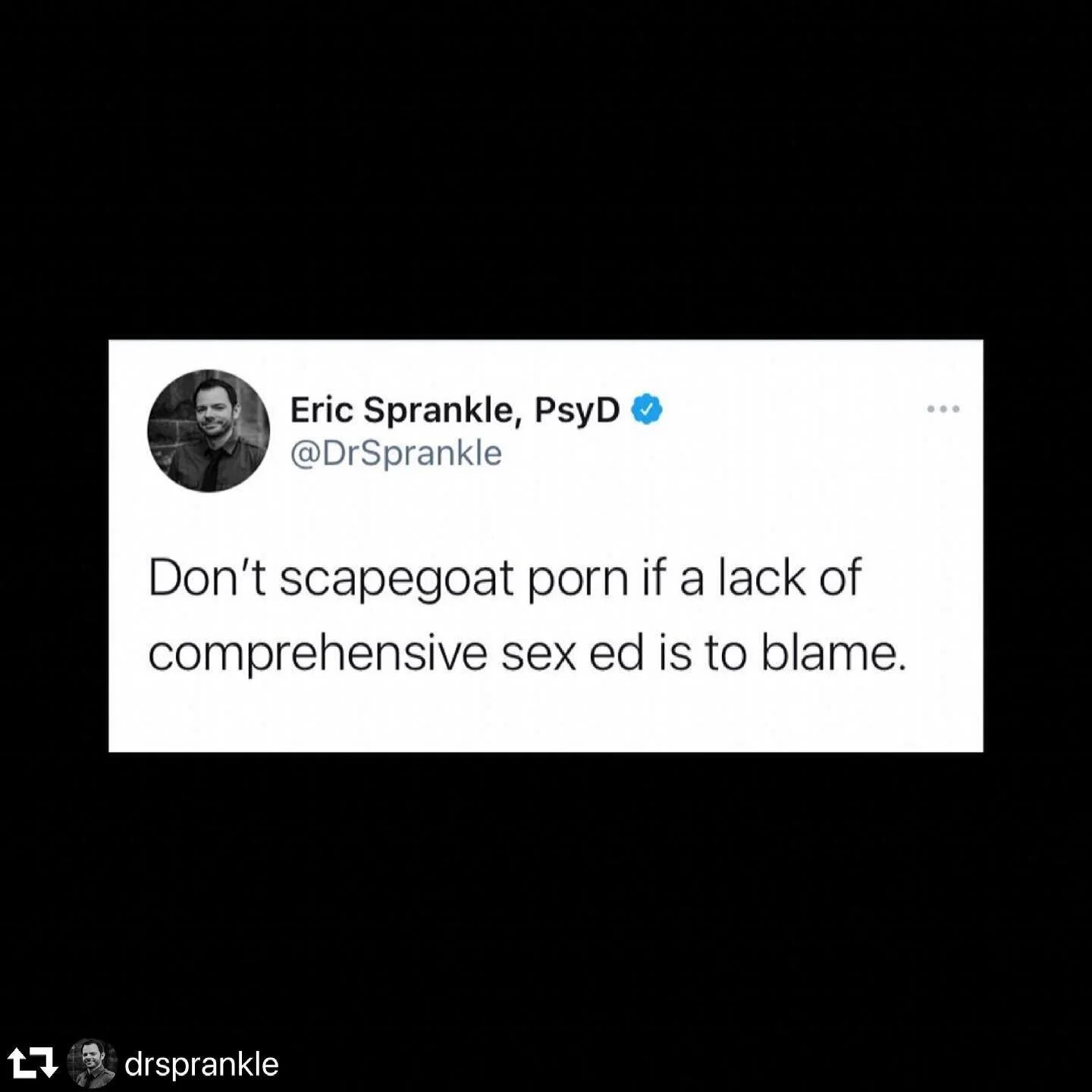 #repost @drsprankle
・・・
A lack of sex ed is a far greater public health crisis than porn could ever be. #sexeducation #sexeducator #medialiteracy #scapegoat #petgoatsdontscapegoat #publichealth