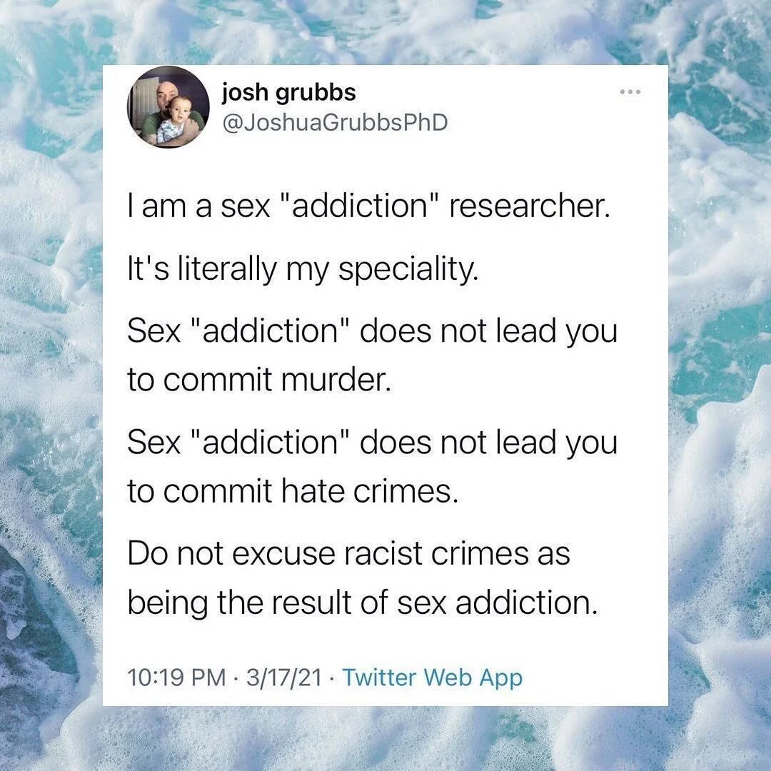Yup.

#repost @joellennotte
・・・
Well this explains this issue infinitely better than I ever could.

#Repost @ericasmith.sex.ed
・・・
Again, someone has said it better. This is Dr. Joshua Grubbs&rsquo; Twitter thread on the concept of sexual addiction and how RELIGIOUS VALUES are shown to be the highest predictor of whether or not someone self diagnoses as a sex addict. 

The last three slides are the most important ones. 

This is a concept I talk about with my PCD clients- that while the church bemoans the &ldquo;public health crisis&rdquo; of porn watching and &ldquo;sex addiction&rdquo;... religious shame is what is fueling compulsivity around these things.