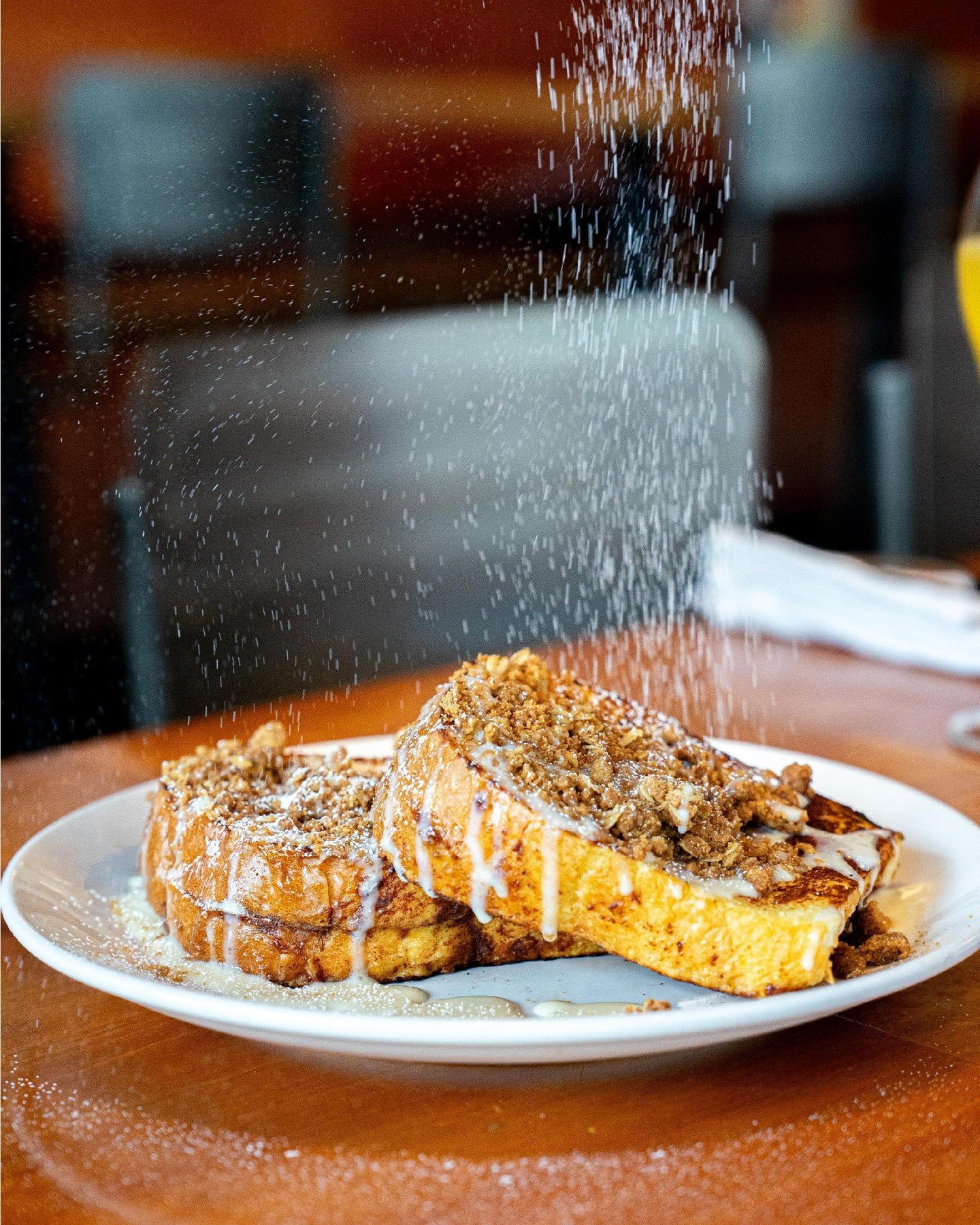You're about to be head over heels for our Stuffed French Toast. Made with fresh brioche bread, stuffed like a cinnamon roll, drizzled with icing, and topped with streusel. 🫣🍽️

Enough said, we'll see you at 10AM?