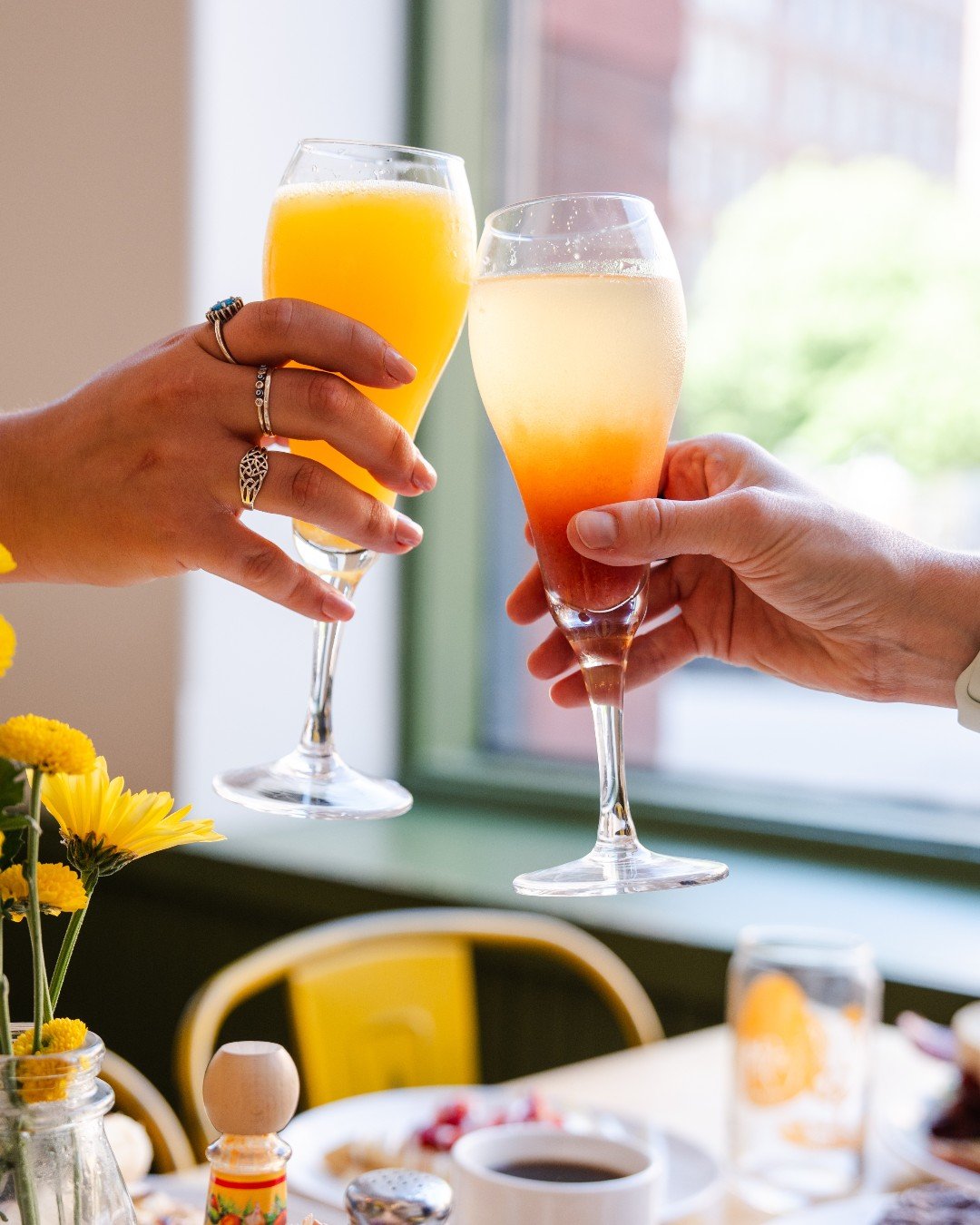 Brunch &amp; mimosas. Name a better duo, we'll wait! 🍾✨

Pro tip, join our Yelp waitlist to skip the line...

See you in a bit?! Open until 2PM.