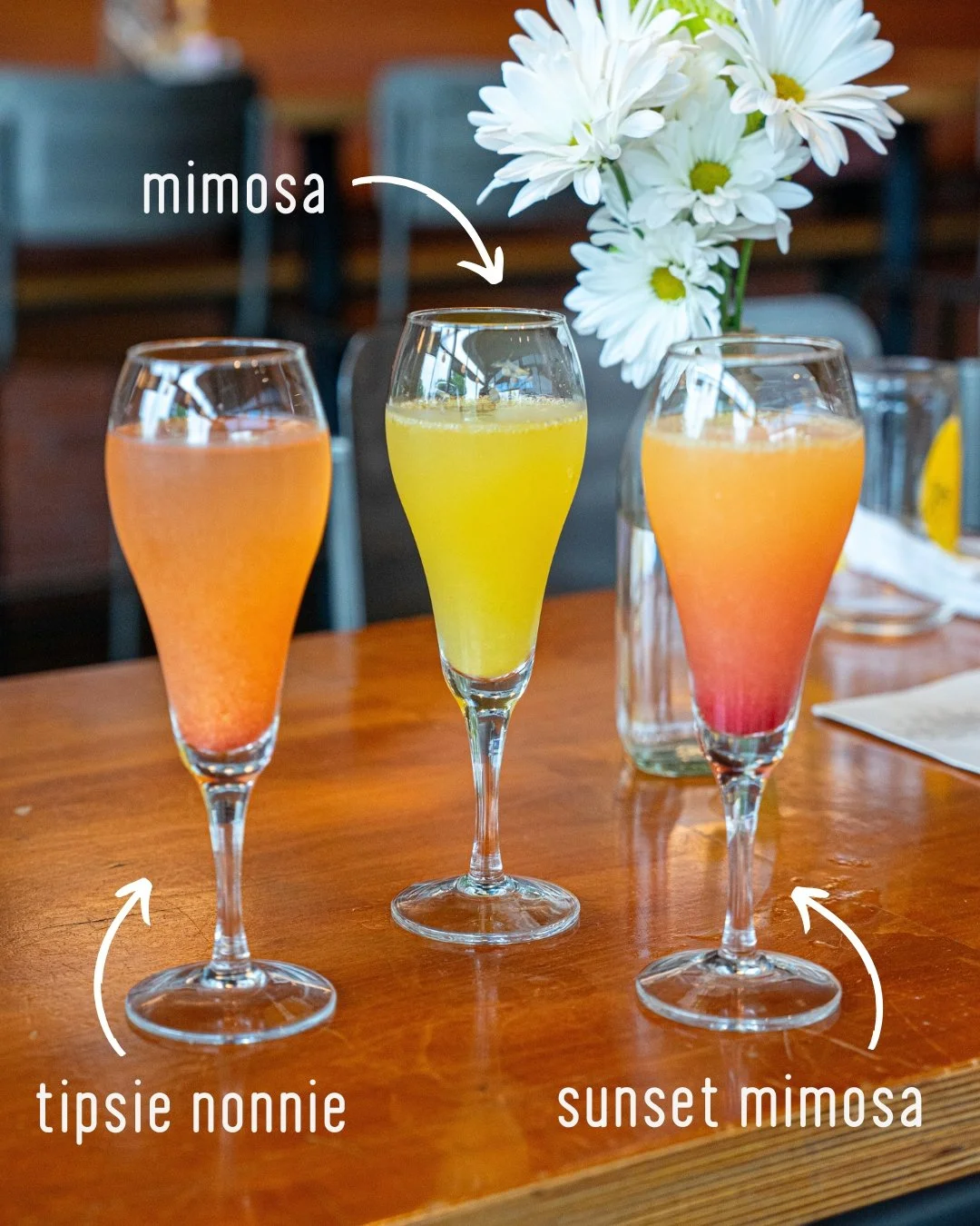 Good stories always start with mimosas for the whole table. 🤭🍾 Now the only decision you need to make is which one you're picking...

See you at 11AM!