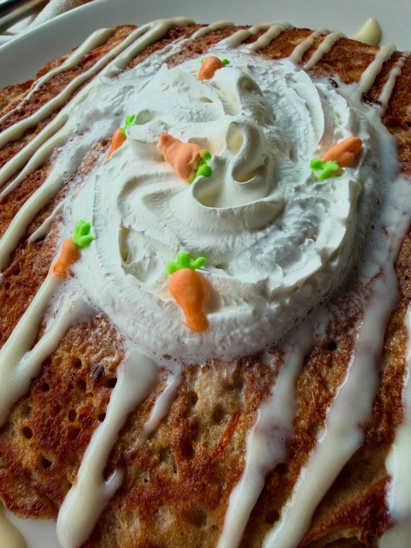 We&rsquo;re open and ready to celebrate the weekend with you! 
Oh, and these cutie patootie carrot cake pancakes🥕are available at both locations, @southgrandstl &amp; @washington_avenue!
Let&rsquo;s brunch! 8-2pm
