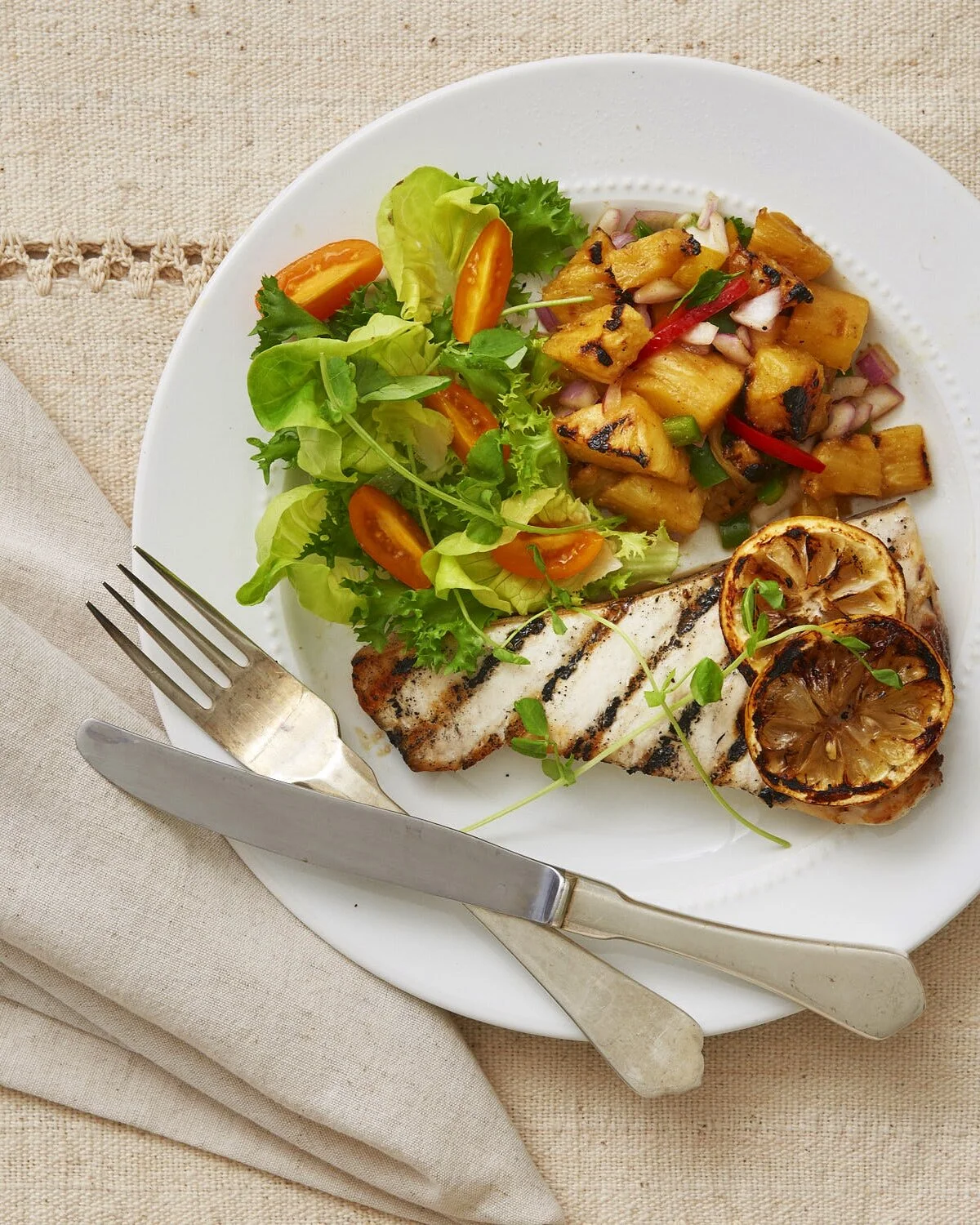 Grilled Swordfish with Pineapple Salsa