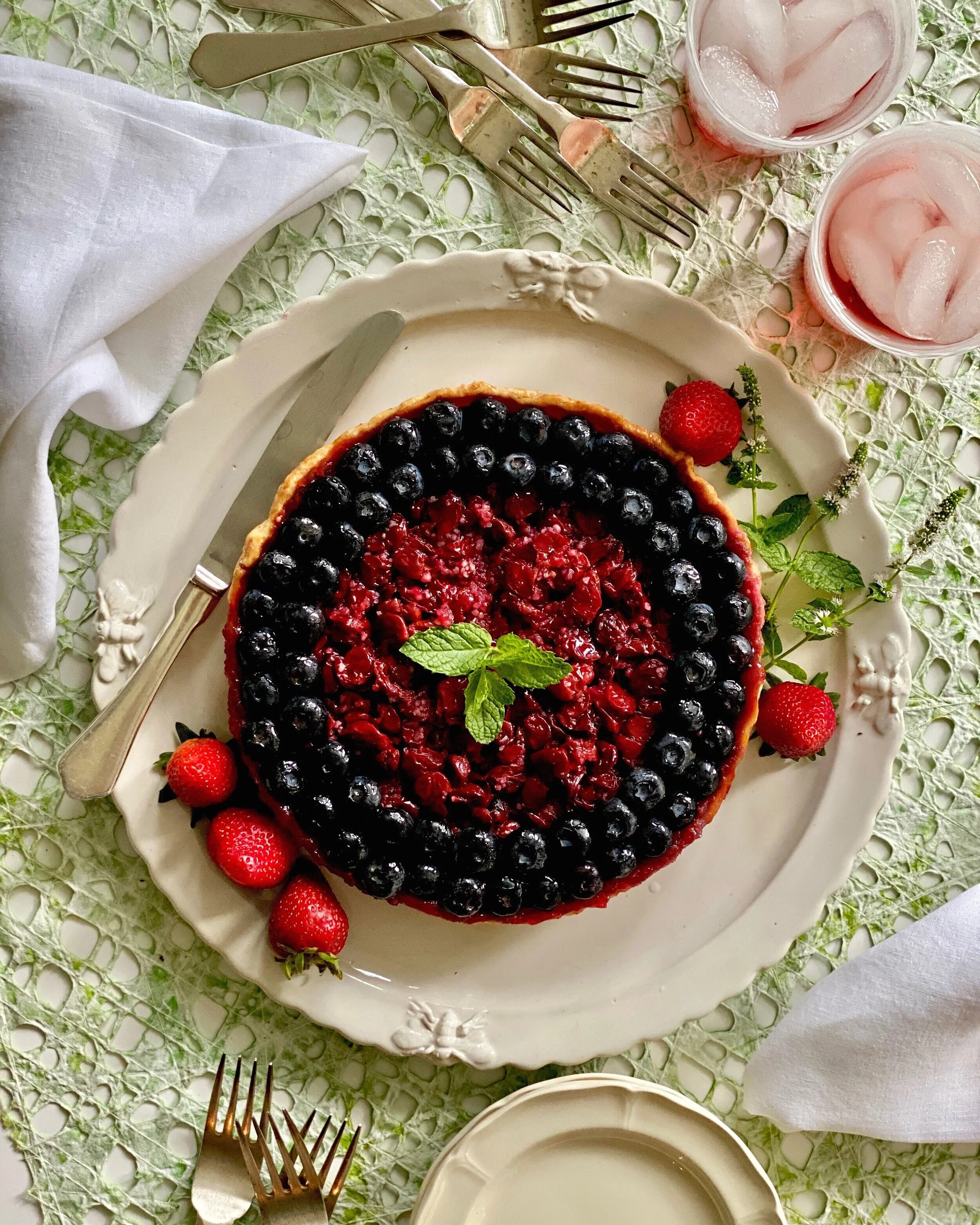 Sour Cherry and Marzipan Tart
