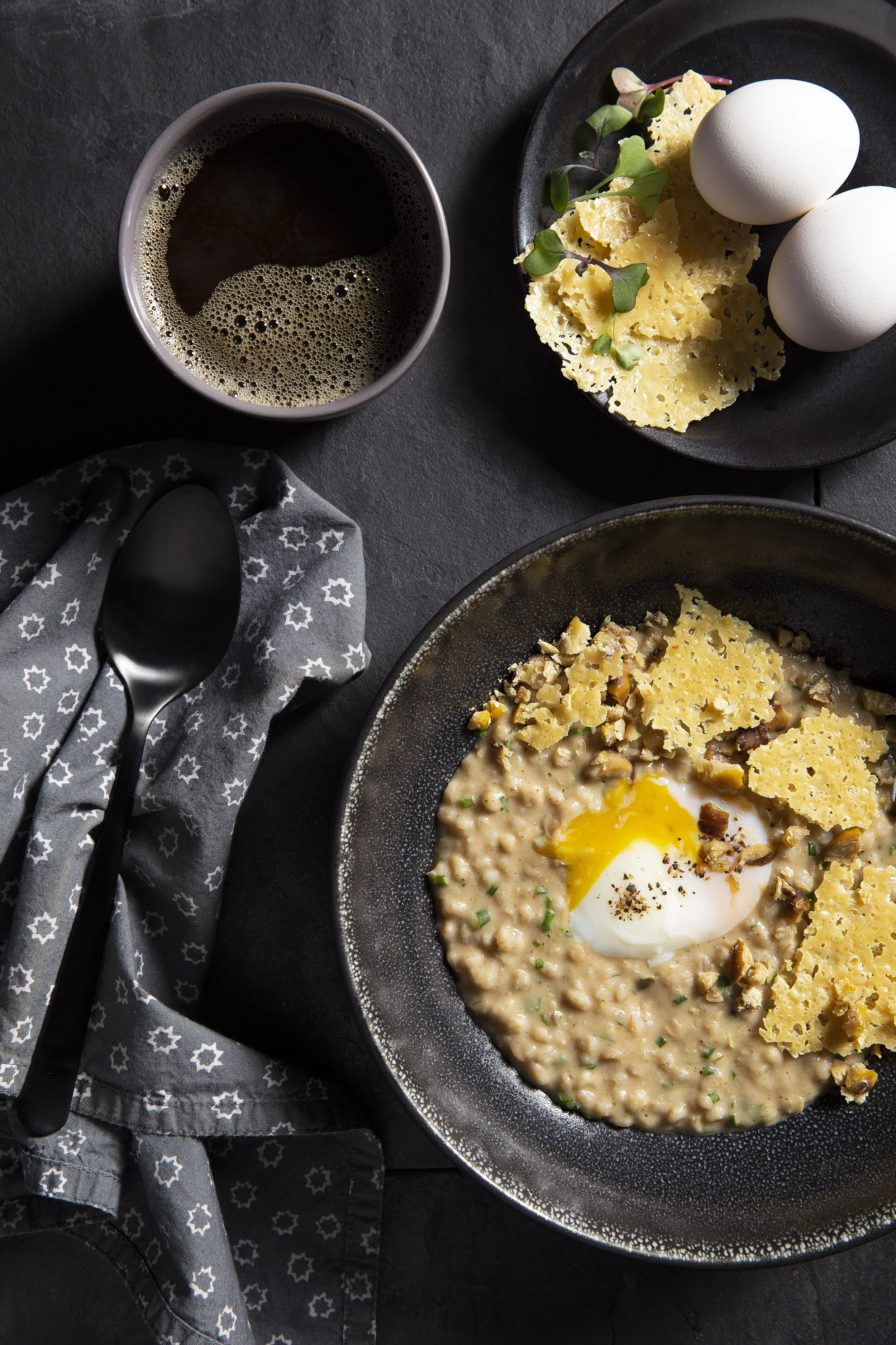 Savory Squash &amp; Chestnut Porridge with Poached Egg 
