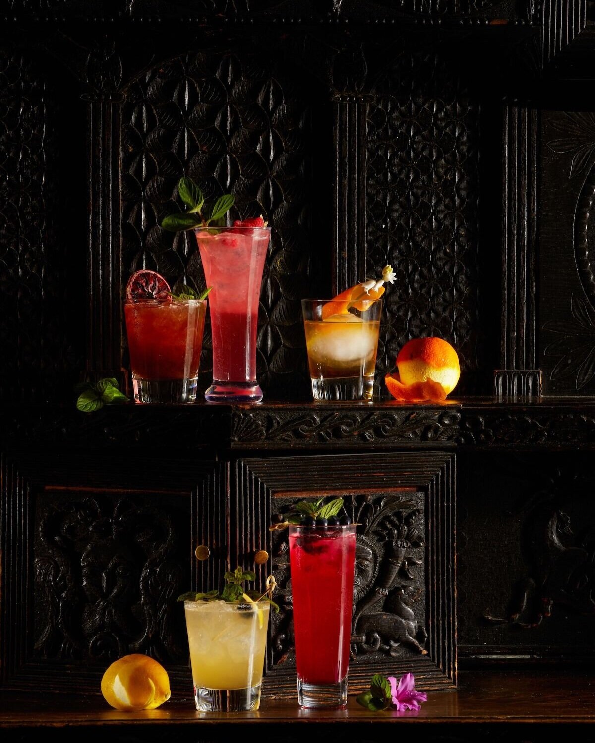 Dan Ball, bartender at Hyeholde, creates eye-catching cocktails based on what he likes.