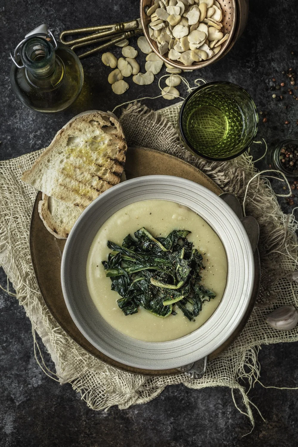 Fava Bean Puree with Sautéed Chicory