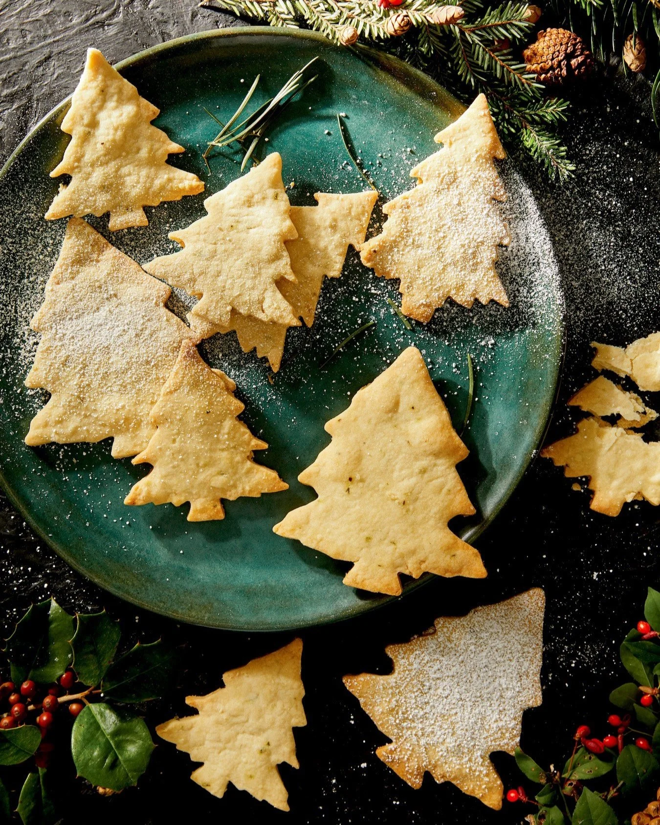Pine Needle Shortbread Cookies