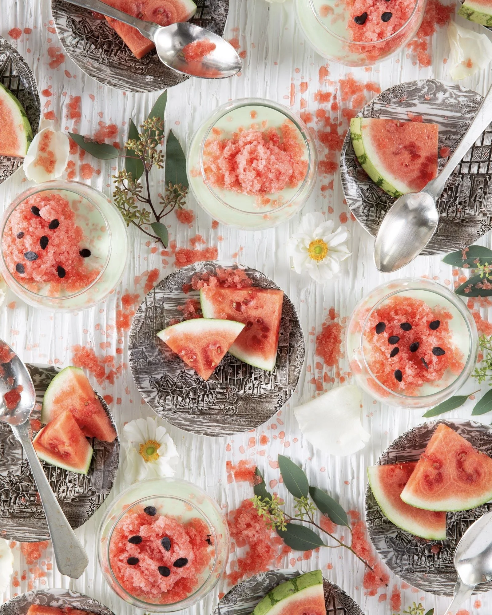 Lime Posset & Watermelon Granita
