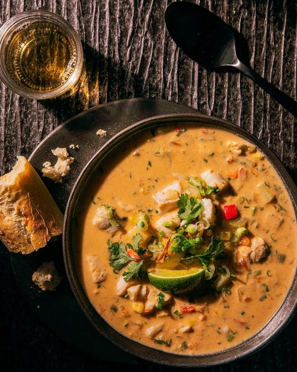 Cod &amp; Potato Chowder with Coconut Milk, Lime &amp; Cilantro 