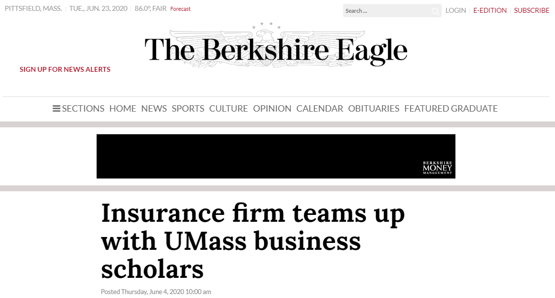  Insurance firm teams up with UMass business scholars