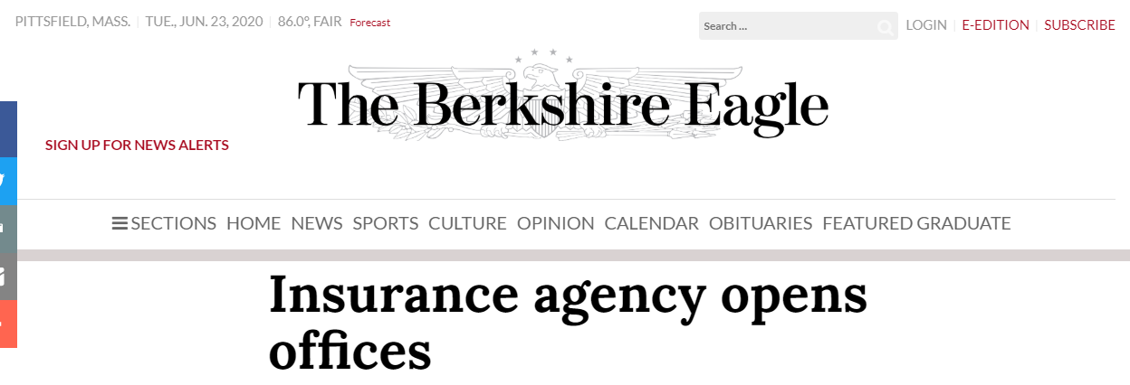 Insurance Agency Opens Offices - Pittsfield - Amherst MA 