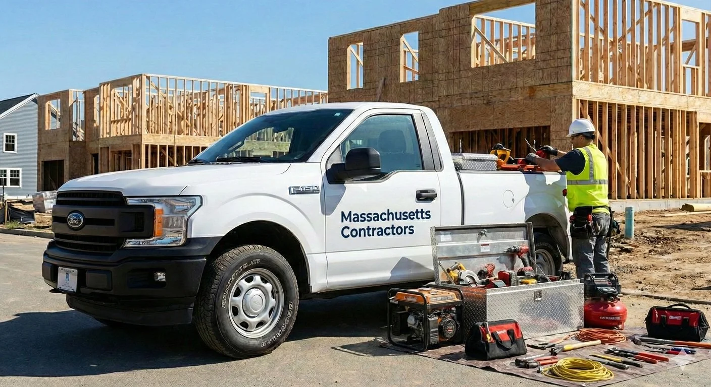 contractor tools & equipment insurance policy holder at job site in Western MA
