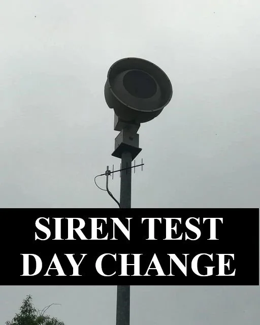 Outdoor Warning Siren Test Day Changing in 2022