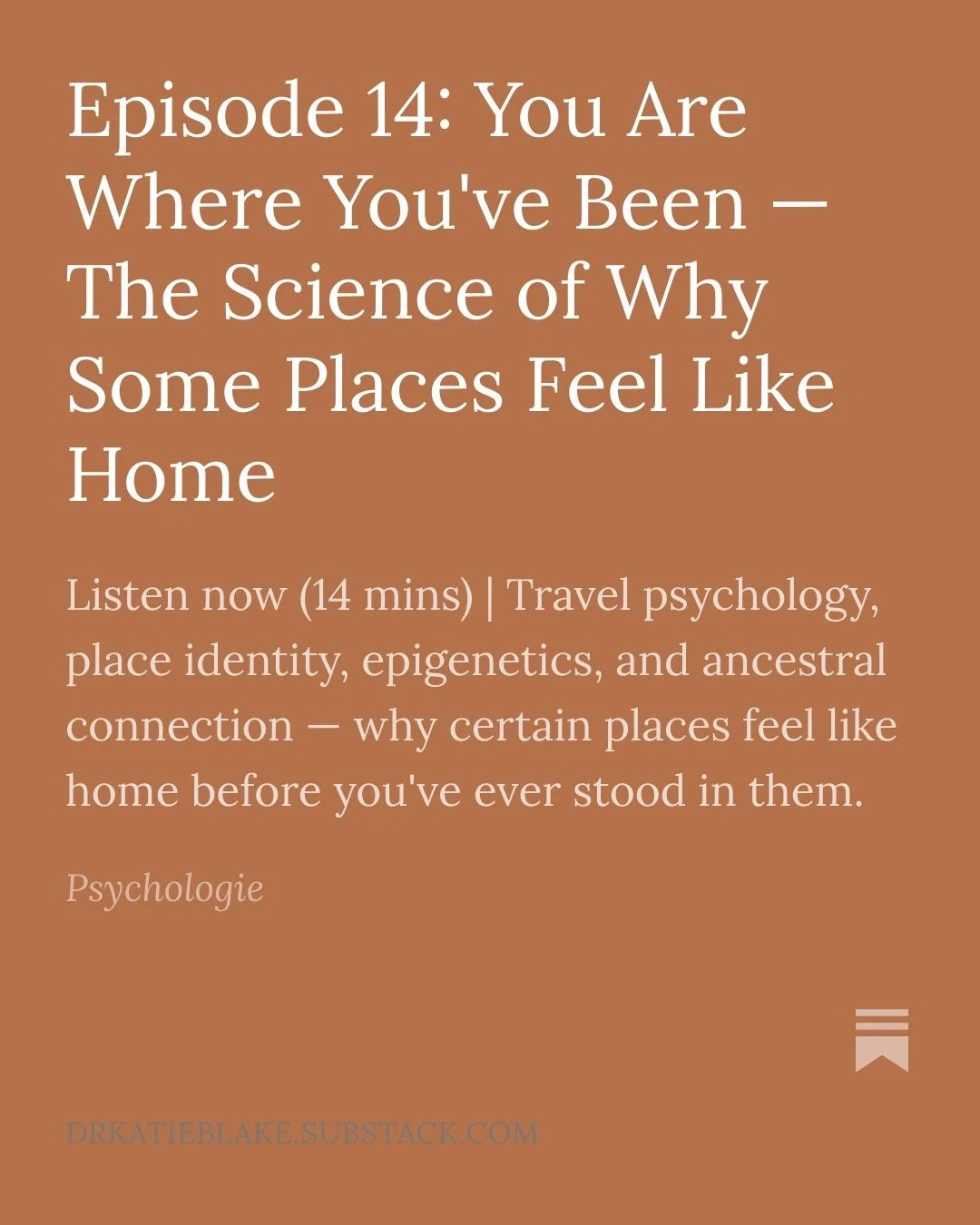 Episode 14 of The Places We Become, A Travel Psychologie Podcast with travel psychologist Dr. Katie Blake, PhD, social and cultural psychologist specializing in travel psychology.