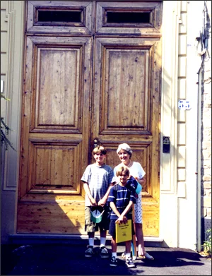 Niccoló with Nonna Carla and brother Paolo in Porta Romana, Florence