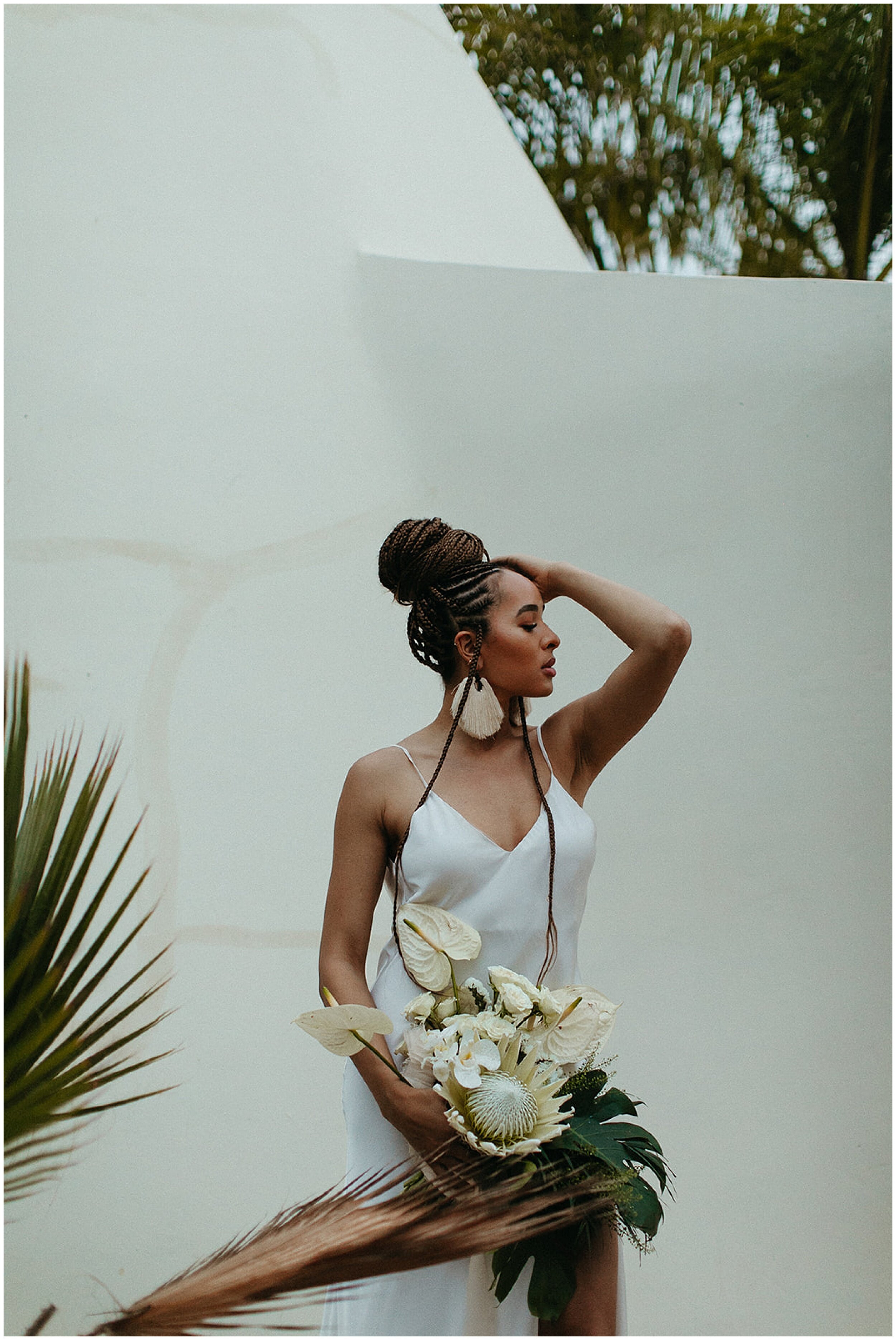 bride posing for an editorial photo