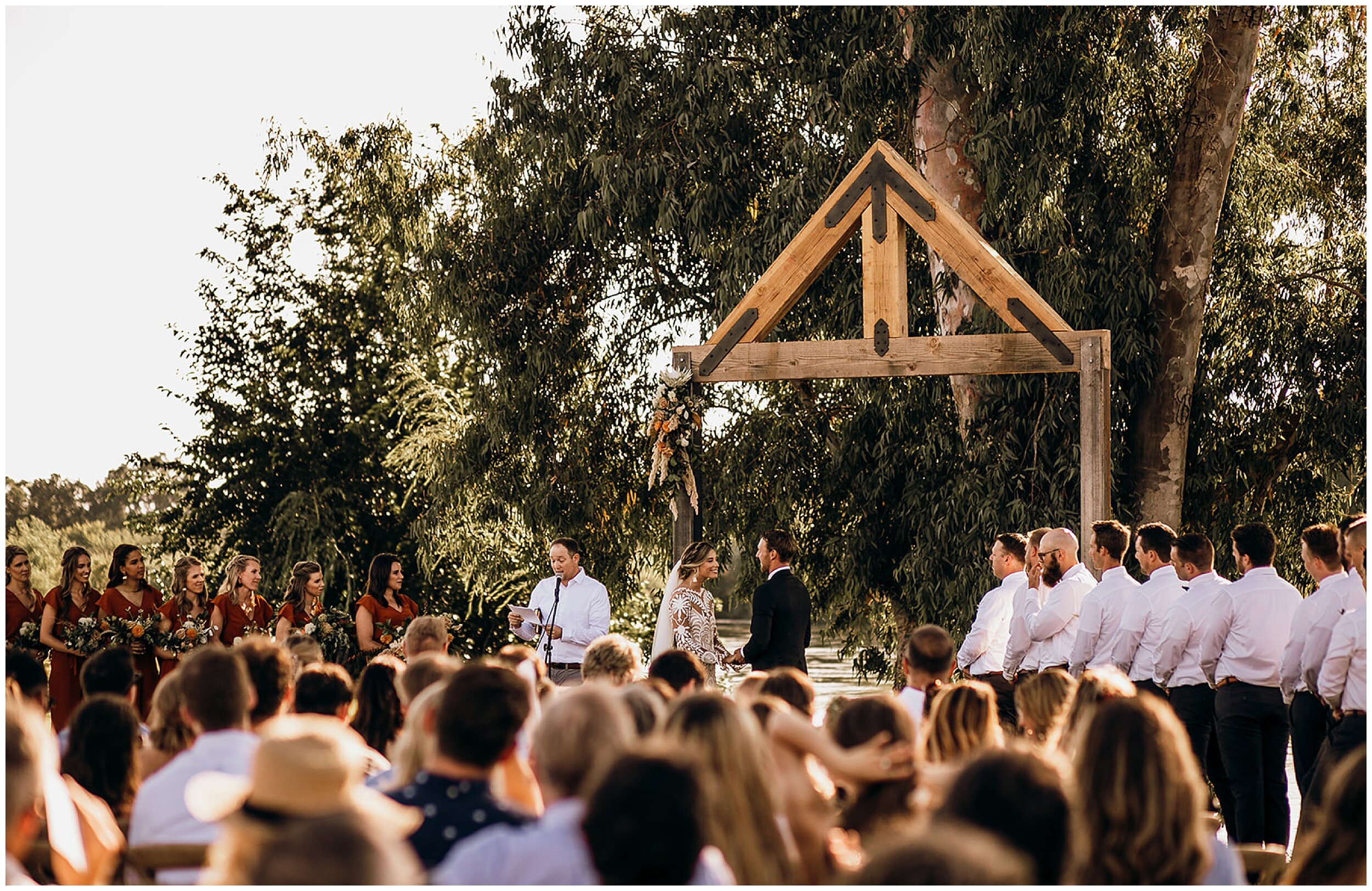 bride and groom at wedding ceremony